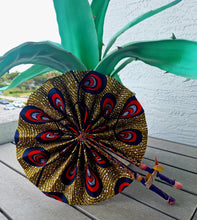 Load image into Gallery viewer, African Print Leather Folding Fans *RESTOCKED*