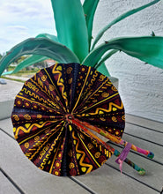 Load image into Gallery viewer, African Print Leather Folding Fans *RESTOCKED*