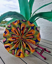 Load image into Gallery viewer, African Print Leather Folding Fans *RESTOCKED*