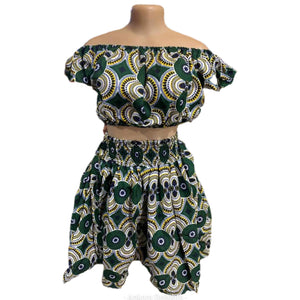 African Print Crop Top Sets