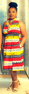 African Print Halter Dress - Tribal