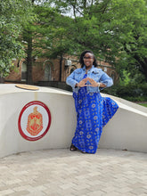 Load image into Gallery viewer, Ghana Lattice Maxi Dress - Blue Cowry