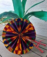 Load image into Gallery viewer, African Print Leather Folding Fans *RESTOCKED*