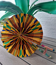 Load image into Gallery viewer, African Print Leather Folding Fans *RESTOCKED*