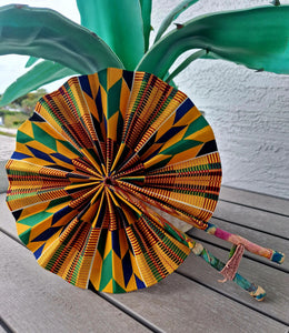 African Print Leather Folding Fans *RESTOCKED*