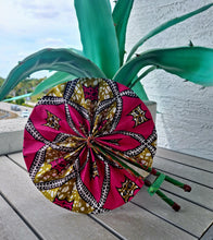 Load image into Gallery viewer, African Print Leather Folding Fans *RESTOCKED*