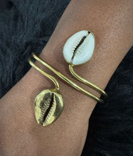 Load image into Gallery viewer, Kenyan Golden Africa &amp; Cowry Cuffs