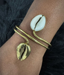 Kenyan Golden Africa & Cowry Cuffs