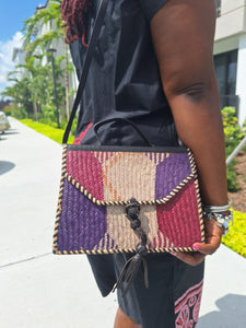 Handwoven Raffia Box Handbag
