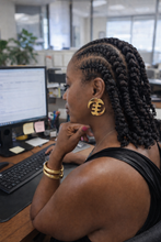 Load image into Gallery viewer, Golden Adinkra Symbol Earrings