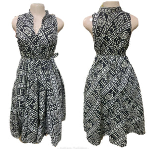African Print Belted Shift Dress