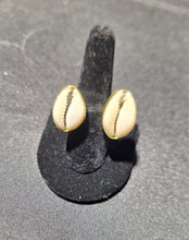 Load image into Gallery viewer, Adjustable Kenyan Brass &amp; Double Cowry Shell Ring