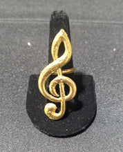Load image into Gallery viewer, Adjustable Golden Brass &#39;Music Note&#39; Ring