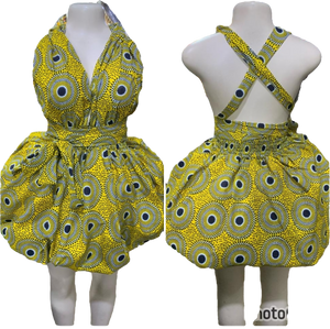 African Print Infinity Puff Dresses
