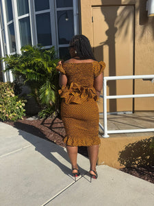 Ankara Print Peplum Skirt Set - Fish Scales