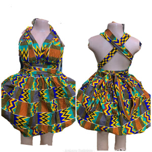 African Print Infinity Puff Dresses