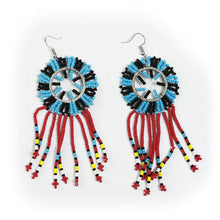 Load image into Gallery viewer, Maasai Beaded Fringe Earrings - Red