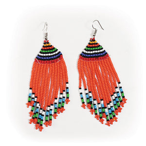 Maasai Beaded Fringe Earrings