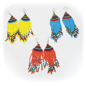 Maasai Beaded Fringe Earrings