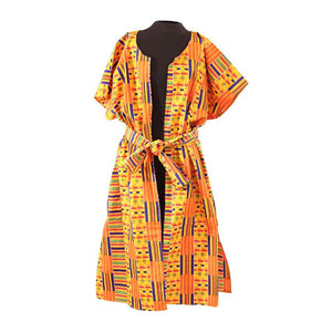 Unisex Kente Print Open Kaftan