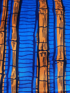 'Orange Bamboo' Ankara Fabric (6 yds)