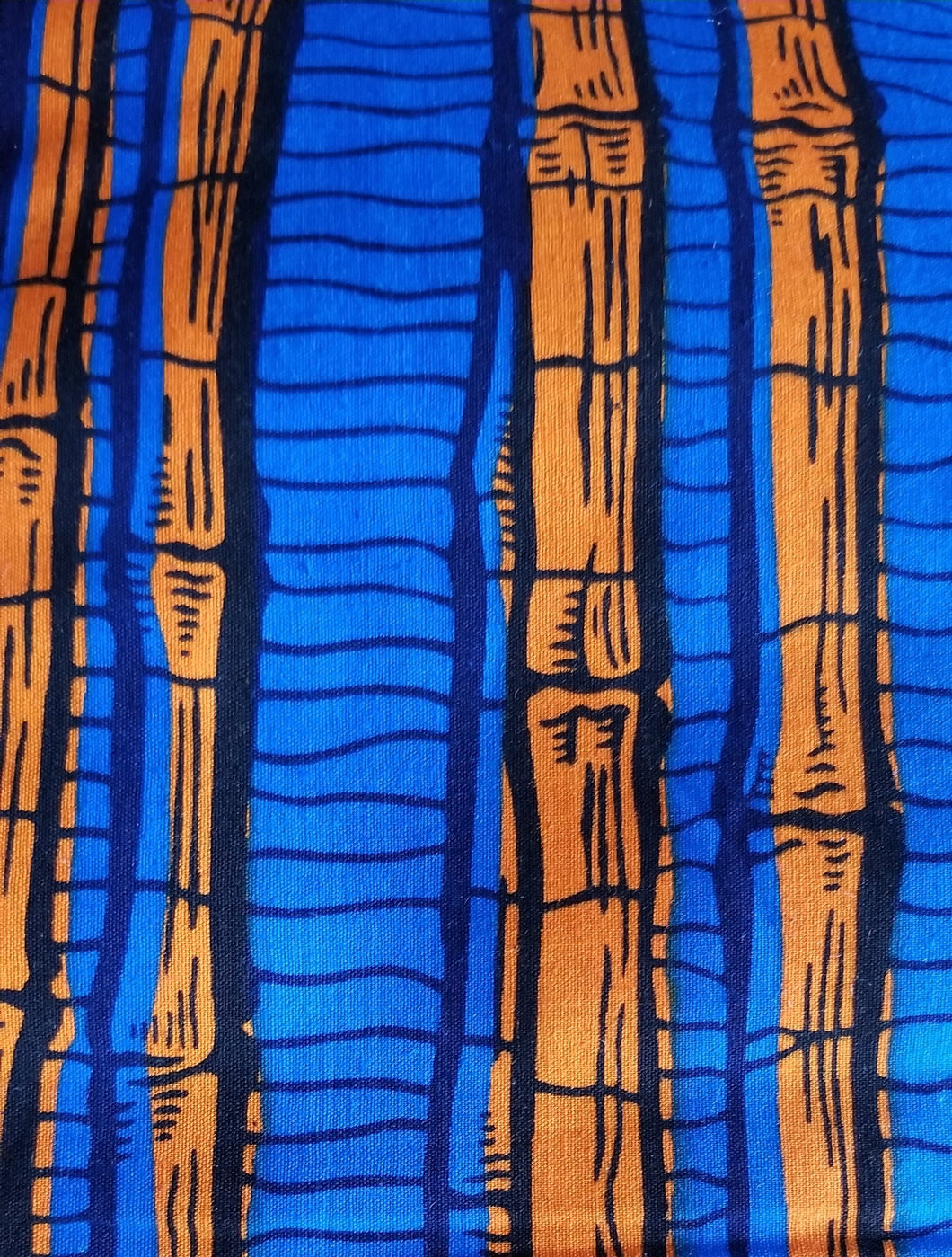 'Orange Bamboo' Ankara Fabric (6 yds)
