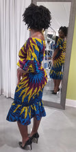 Load image into Gallery viewer, Blue &#39;Anwu&#39; Elastic Dress