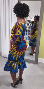 Blue 'Anwu' Elastic Dress