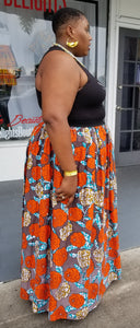 Melange Mode African Flower Maxi Skirt