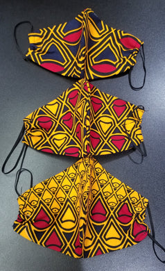 'Diamond Cut' Ankara Glam Face Mask (& Set)