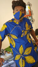 Load image into Gallery viewer, &#39;Yellow Feather&#39; Ankara Glam Face Mask (&amp; Set)
