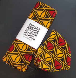 'Diamond Cut' Ankara Glam Face Mask (& Set)