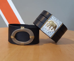 Unisex Leather Bracelet - Horn