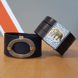 Unisex Leather Bracelet - Elephant