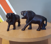Load image into Gallery viewer, Hand-Carved Wooden Lion Set (2)