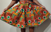 Load image into Gallery viewer, Holiday Red Kente Midi Skirt