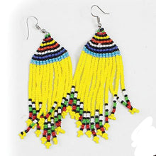 Load image into Gallery viewer, Maasai Beaded Fringe Earrings