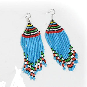 Maasai Beaded Fringe Earrings