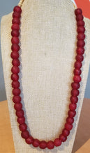 Load image into Gallery viewer, Ghanaian &#39;Red Wine&#39; Glass Bead Necklace