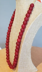 Ghanaian 'Red Wine' Glass Bead Necklace