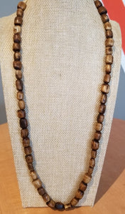 Nigerian 'Stained Wood' Glass Bead Necklace