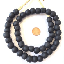 Load image into Gallery viewer, Ghanaian &#39;Matte Black&#39; Glass Bead Necklace