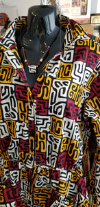 Kuba Print Bone Necklace