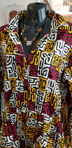 Kuba Print Bone Necklace