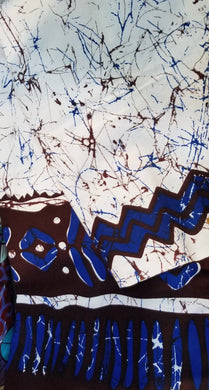 'Chocolate Blue' Batik Print Fabric (6 yds)