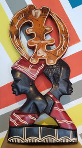 Gye Nyame Couple Wall Sculpture (Pre-Order)