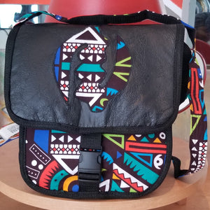 'Gye Nyame' Leather Messenger Bag