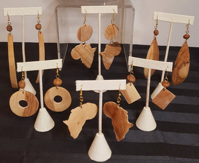 Kenyan African Wood Earrings