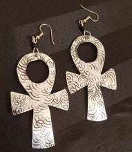 Load image into Gallery viewer, &#39;Symbol of Life&#39; Silver Ankh Earrings