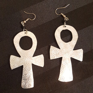 'Symbol of Life' Silver Ankh Earrings